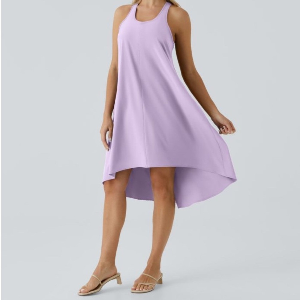 Halara Breezeful™ Racerback High-Low Midi Dress in Leisurely Lavender, Small